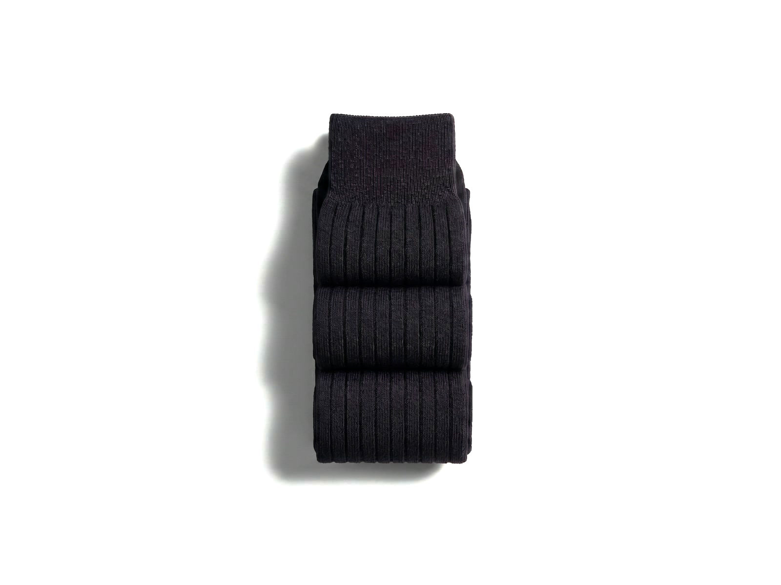 3-Pack Mercerized Cotton Suit Socks - Black
