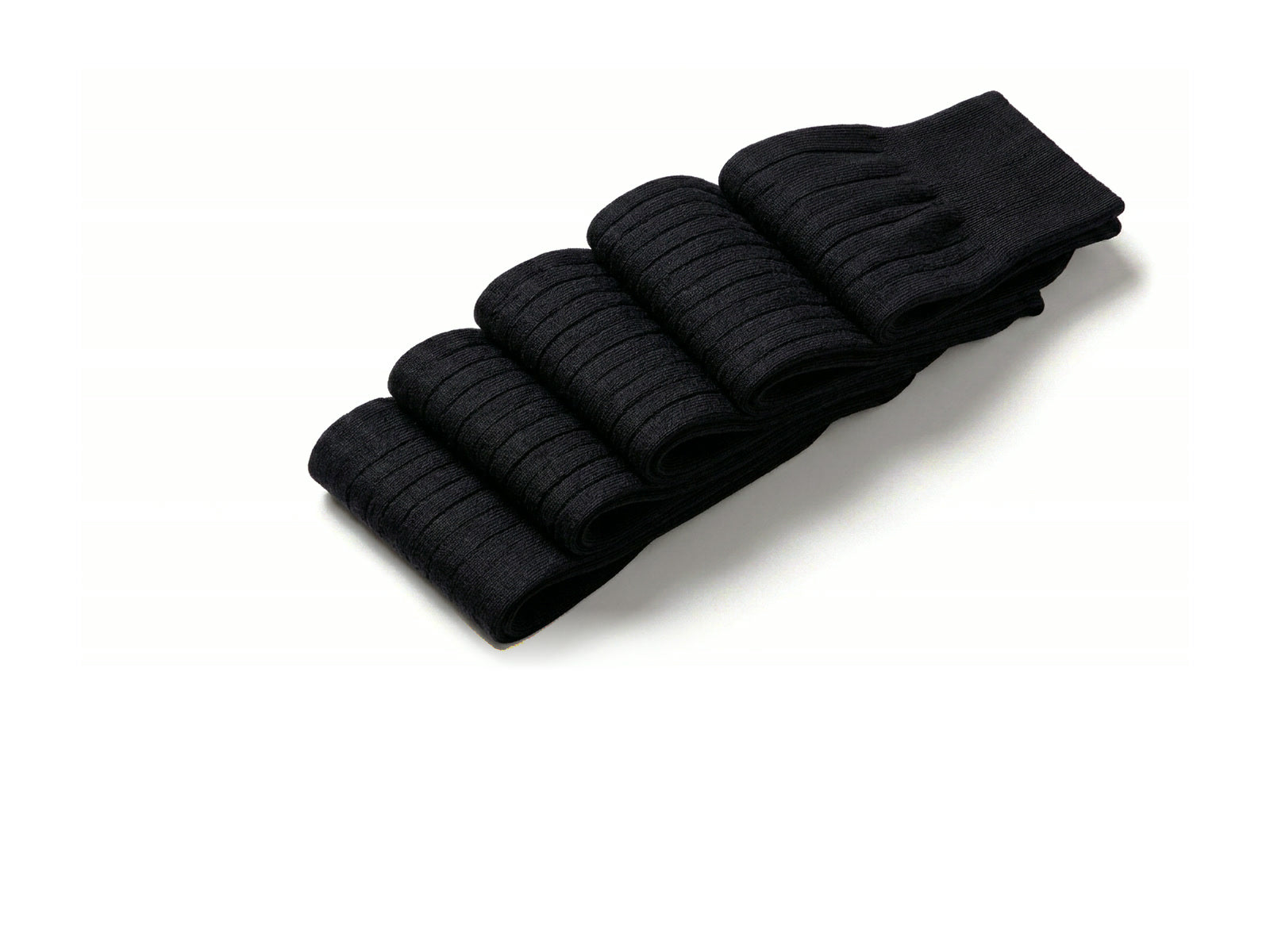 5-Pack Mercerized Cotton Suit Socks - Black