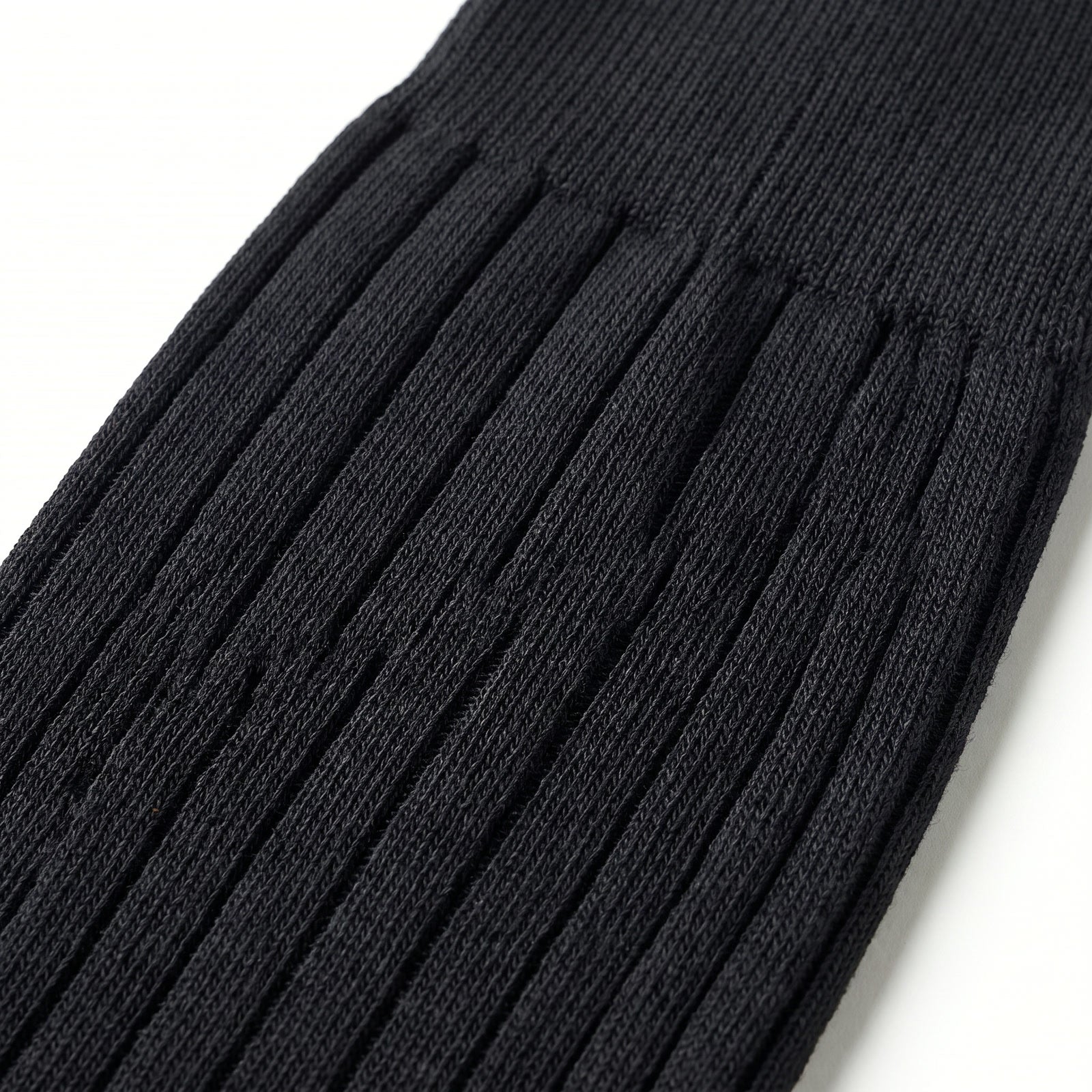 Mercerized cotton rib close-up - Black
