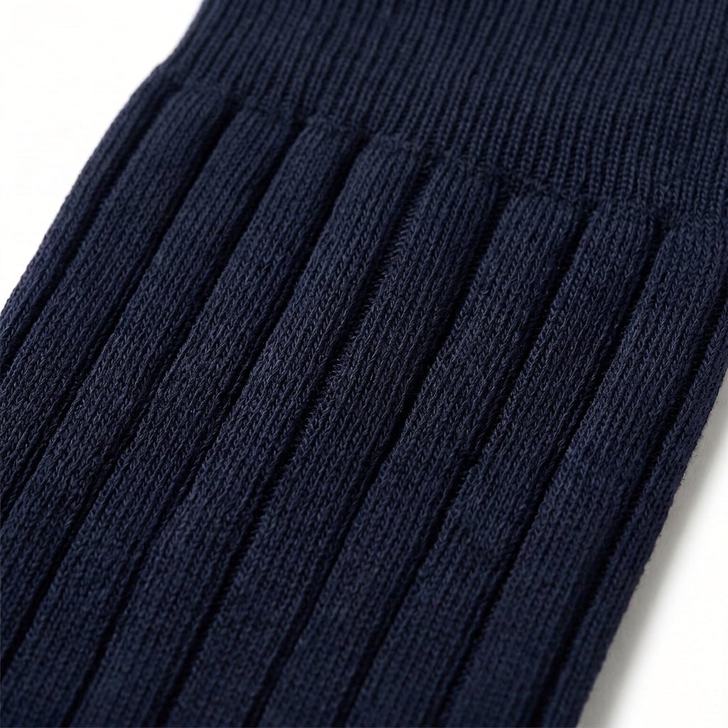 Mercerized cotton rib close-up - Navy Blue